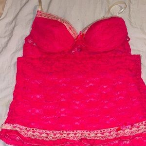BRIGHT NEON PINK BABYDOLL